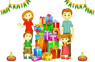 礼物与卡通人物设计