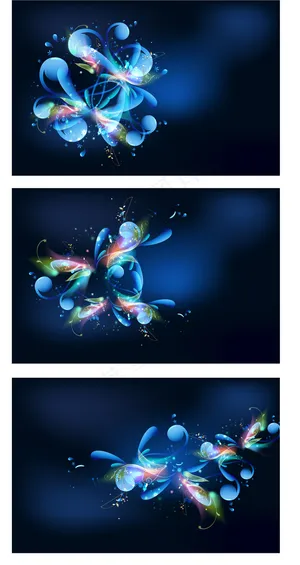 超酷眩光花纹系列矢量素材-2