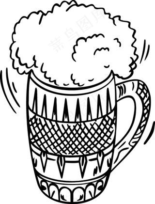 玻璃杯里的啤酒