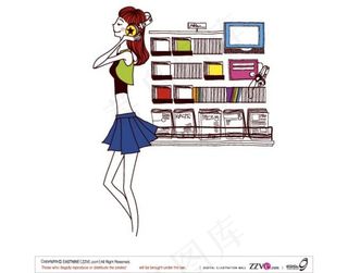 简单绘画女性矢量11