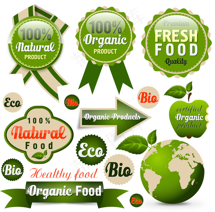 创造性的春季销售图标标签矢量素材0...