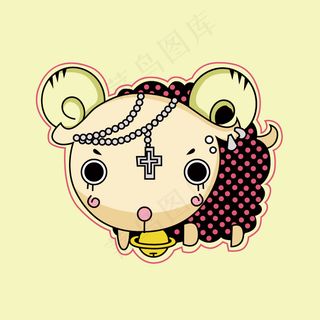 矢量 卡通 动物 羊 生活元素 免...