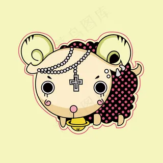 矢量 卡通 动物 羊 生活元素 免...