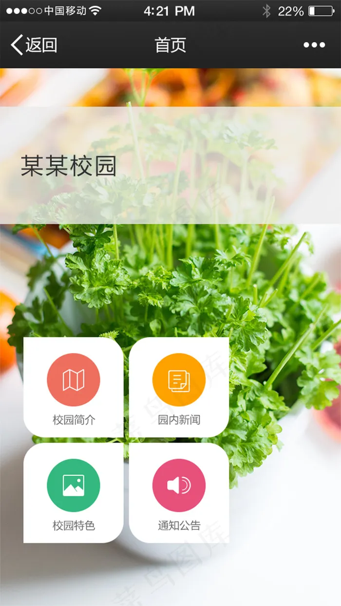 某某学校APP界面PSD素材psd模版下载