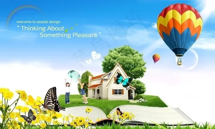 快乐生活创意风景图片(3500X2300(DPI:300))psd模版下载