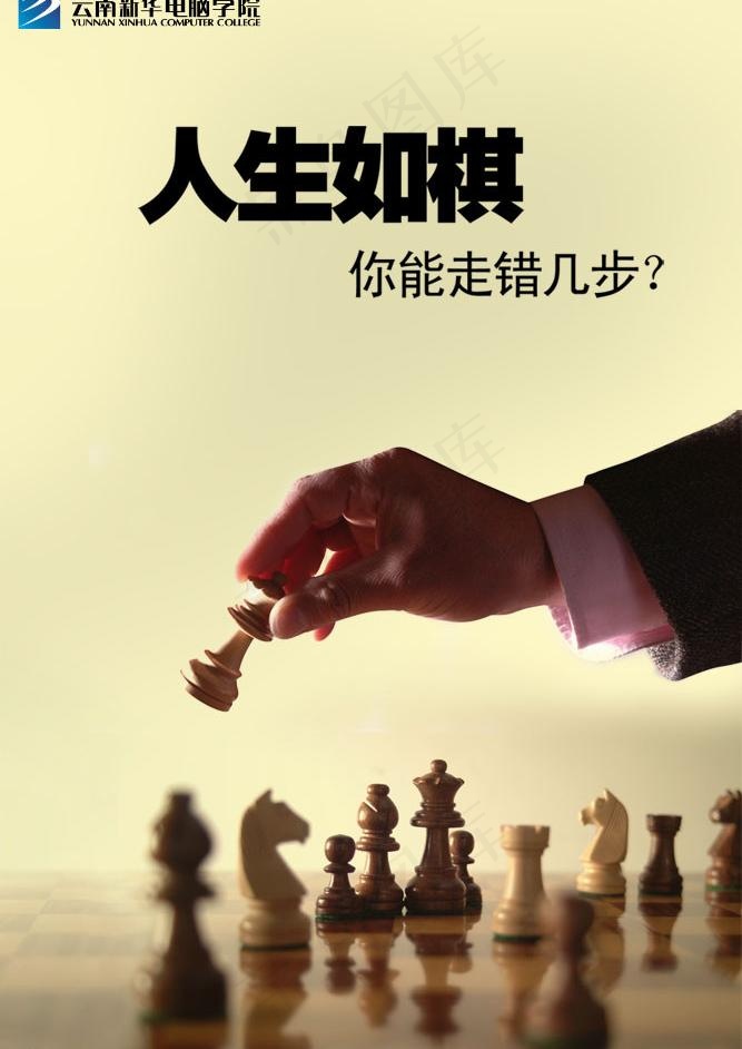 学校励志海报张贴 象棋人生图片