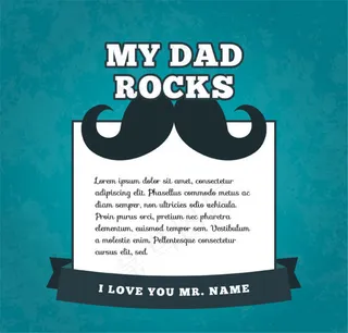 父亲节大胡子贺卡矢量素材下载,