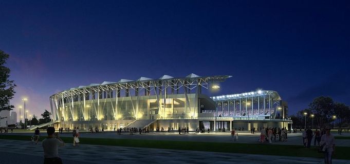 体育馆夜景效果图设计图片