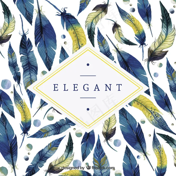 彩色羽毛背景eps,ai矢量模版下载