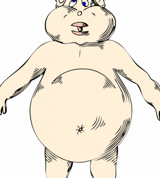 裸体的胖家伙矢量图像