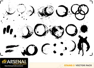 环状圆环水墨笔触矢量图