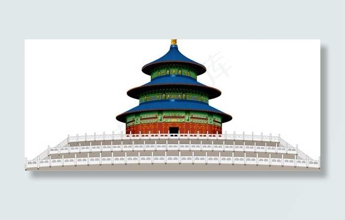 北京著名建筑天坛矢量素材ai矢量模版下载