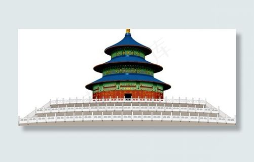 北京著名建筑天坛矢量素材