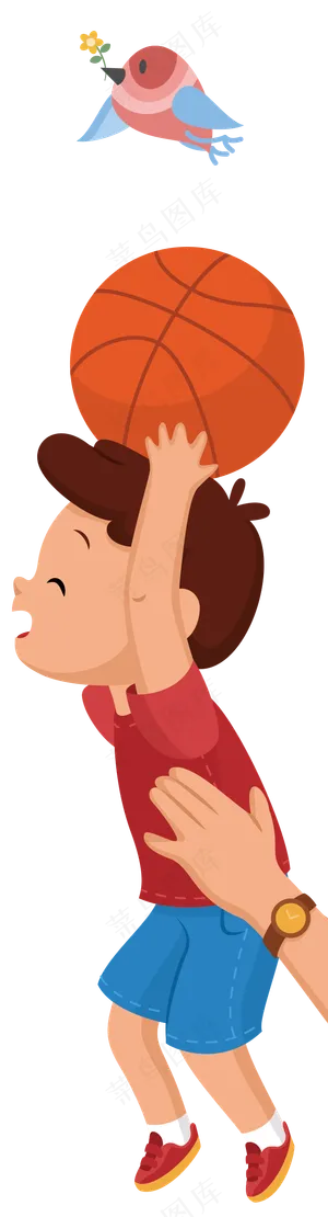 蓝色卡通父亲节小报