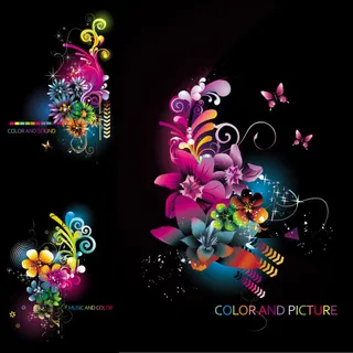 时尚炫彩花卉花朵背景