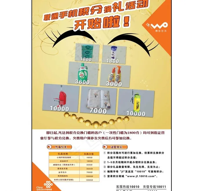 联通积分兑换海报图片