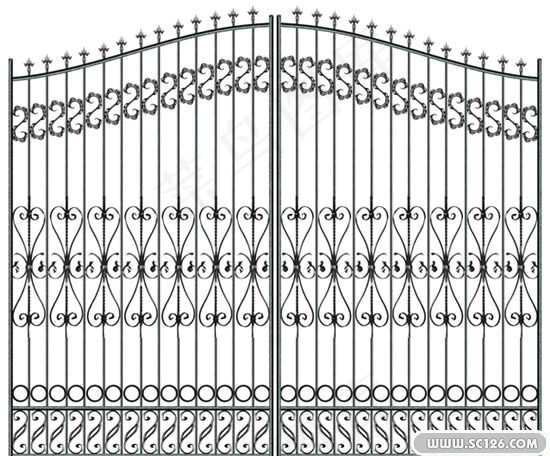 欧式铁艺门PSD素材 2