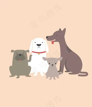 卡通动物北欧风无框画素材