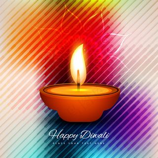 排灯节的闪亮名片与条纹背景