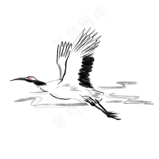 水墨中国风仙鹤云纹元素水墨中国风仙鹤云纹元素