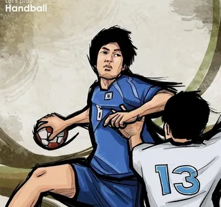 漫画手球体育运动图片