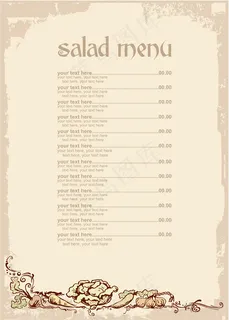 淡雅菜单矢量图