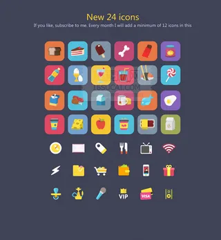 可爱扁平化图标PSD分层素材