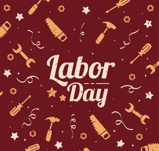 红色背景与工具劳动节