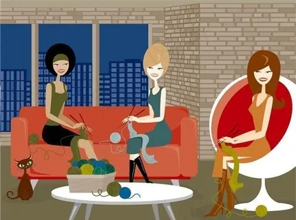 现代男女时尚生活插画矢量素材 ai...