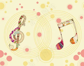卡通儿童音乐符图片素材壁纸壁画