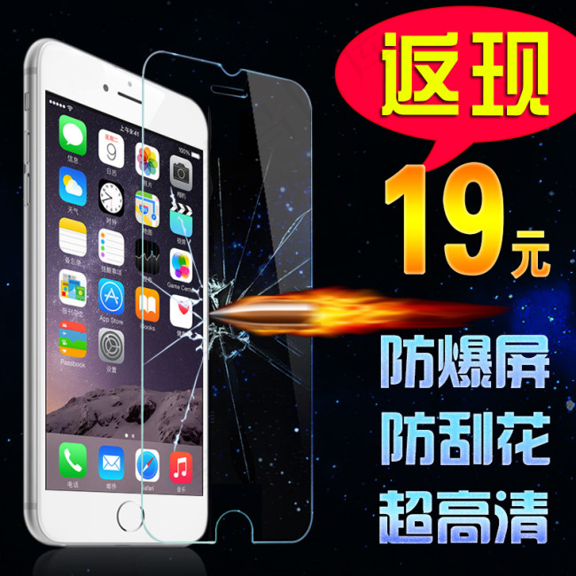 iPhone6钢化玻璃膜主图psd模版下载