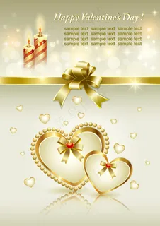 金边心型背景矢量素材