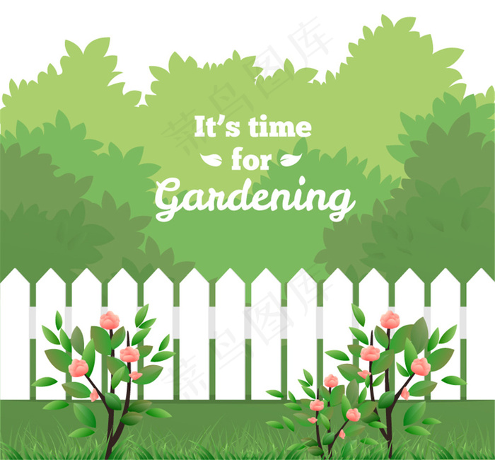 绿色花园插画矢量素材
