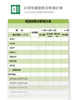 公司年度财务分析统计表