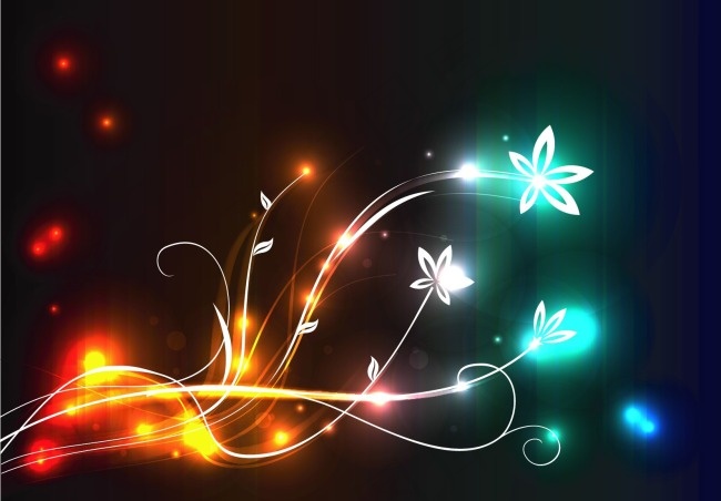 发光植物花纹矢量下载