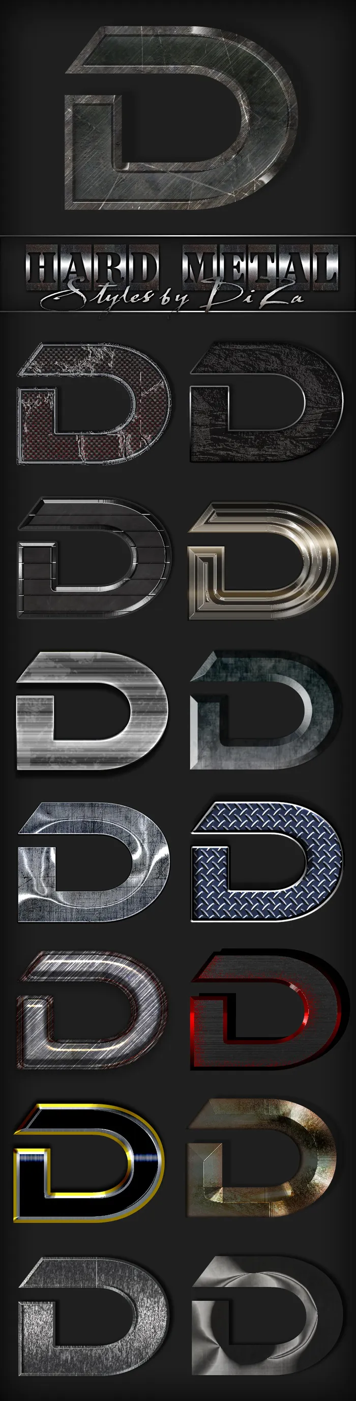 金属立体字样式psd模版下载