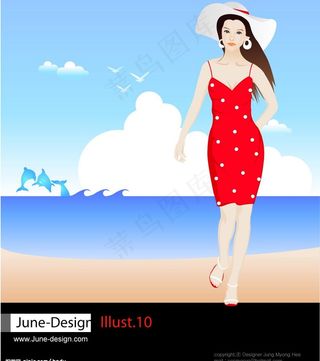 海滩亮丽女郎图片