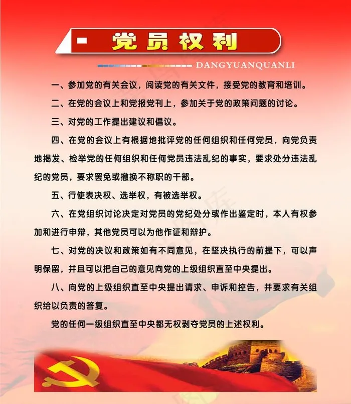 党员权利版面图片psd模版下载