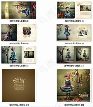 蛋糕树宽幅儿童写真模板