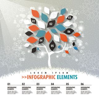 树叶商务信息图