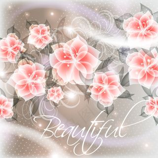 矢量素材幻彩花朵梦幻光晕图片背景