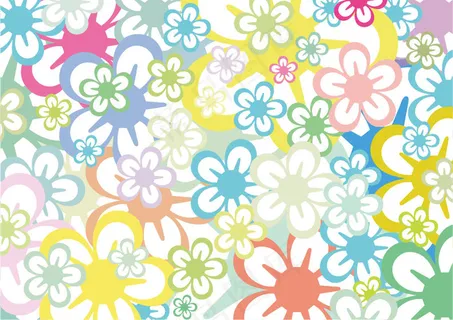 丰富多彩的春天的花朵矢量背景