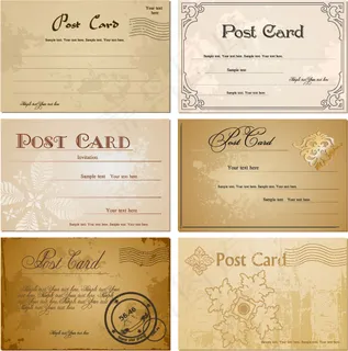 古典怀旧明信片矢量素材