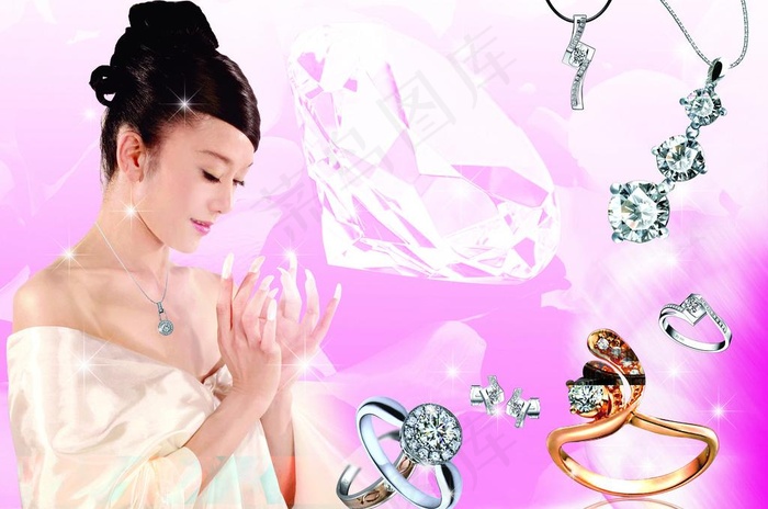 闪亮钻石珠宝首饰广告图片