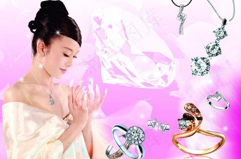 闪亮钻石珠宝首饰广告图片