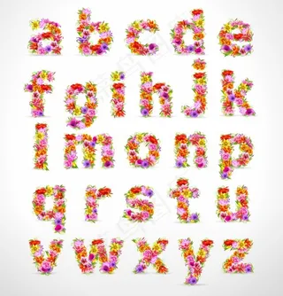 精巧玲珑的花和信件03矢量