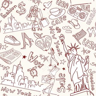 纽约无缝管的涂鸦图案