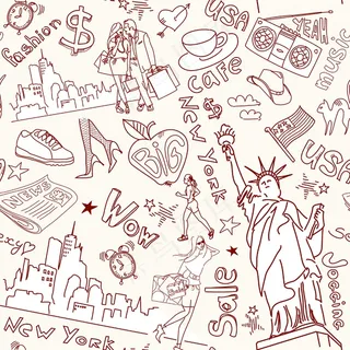 纽约无缝管的涂鸦图案