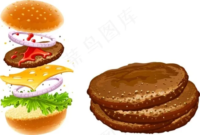 汉堡绘制图片