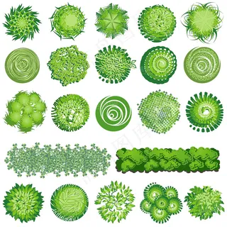 精美卡通景观树木设计矢量素材